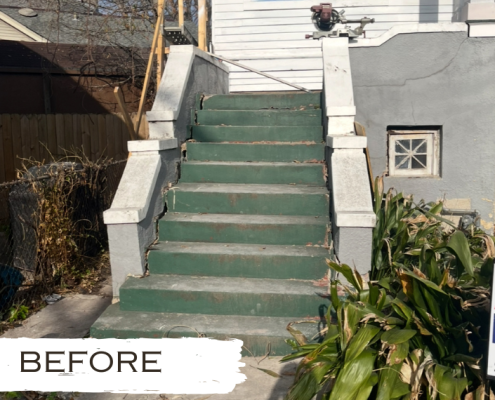 Stair Rebuild with new concrete footing, Mid-City, New Orleans