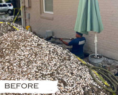 Before-Major Slab Shoring and Leveling- Lake Vista-New Orleans