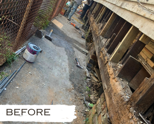 Before Foundation Repair. Replace sill in New Orleans.
